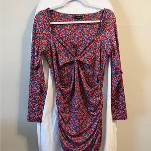 NWOT AFRM Floral Scoop-Neck Dress in Pink, Blue & Green